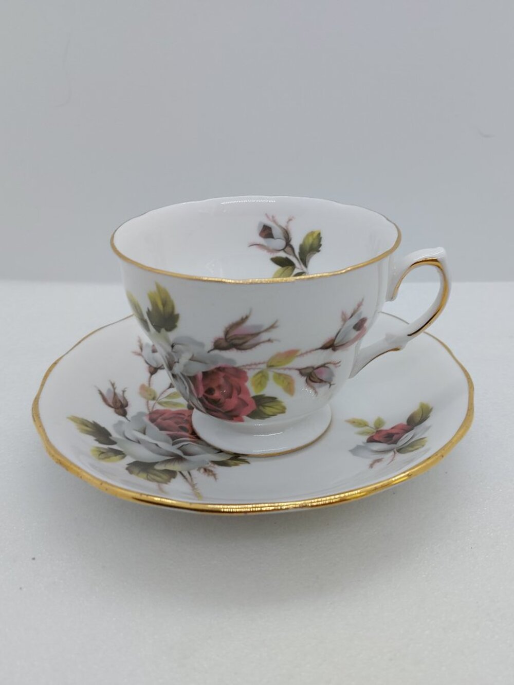 Vintage Royal Vale Tea Cup & Saucer by Ridgway England Rose Design